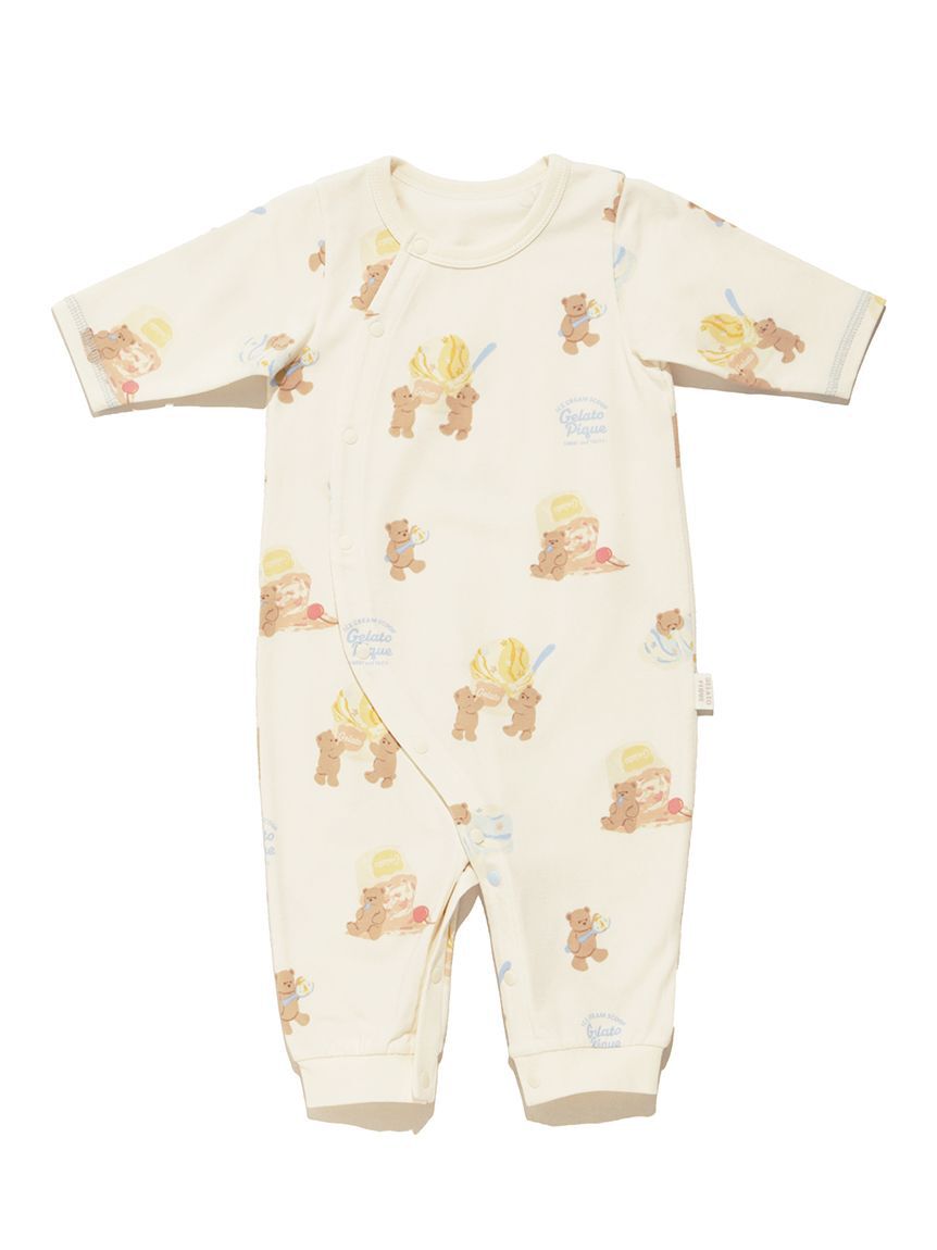 GELATO PIQUE KIDS & BABY「【新生児】アイスクリームベア柄２WAYオール」|ロンパース|