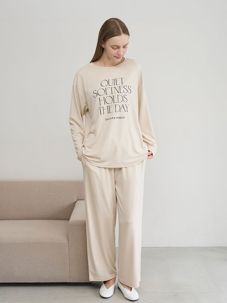 gelato pique「【接触冷感】レーヨンロゴロングパンツ」|ルームウェア|