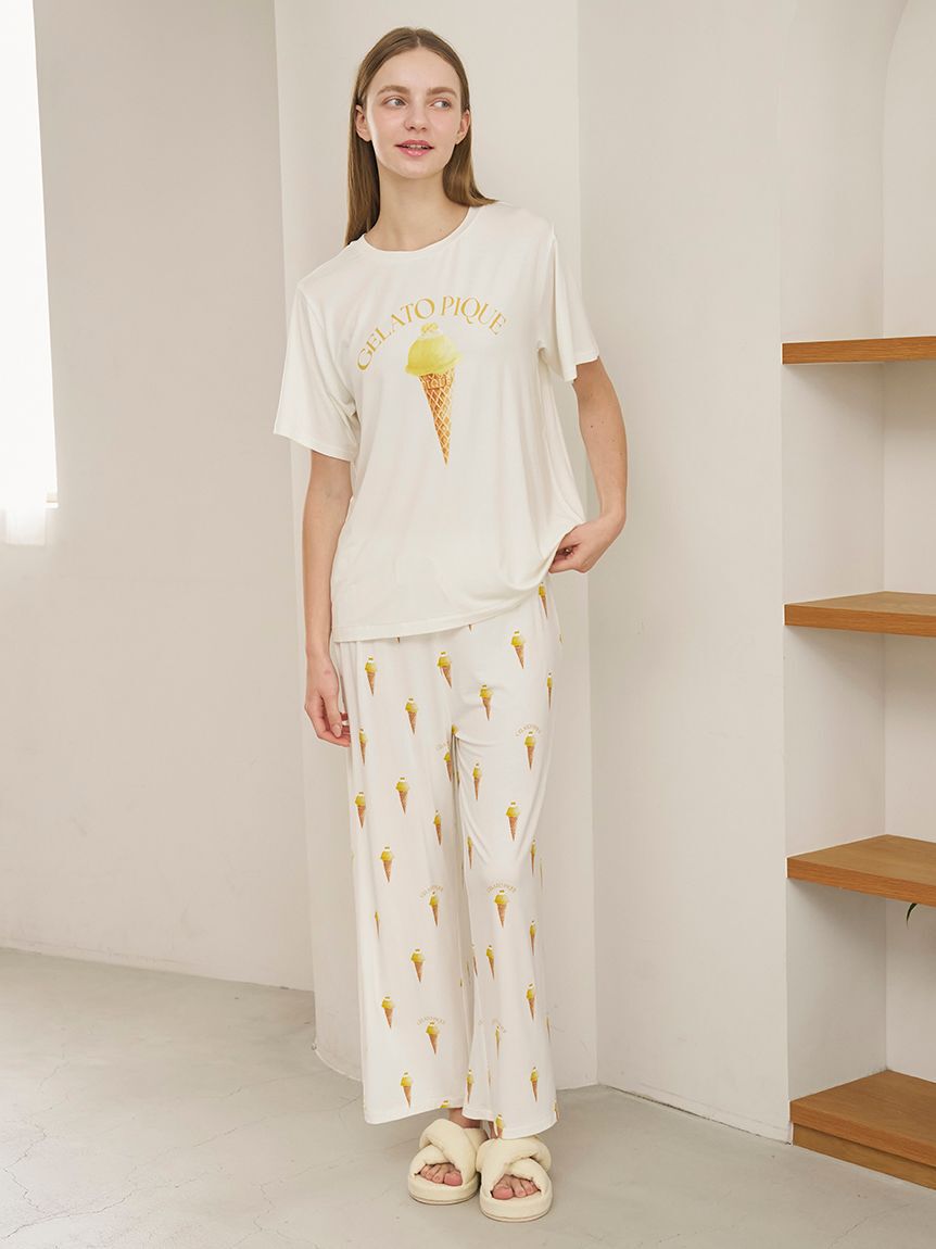 gelato pique「【接触冷感】ソルベ柄ロングパンツ」|ルームウェア|