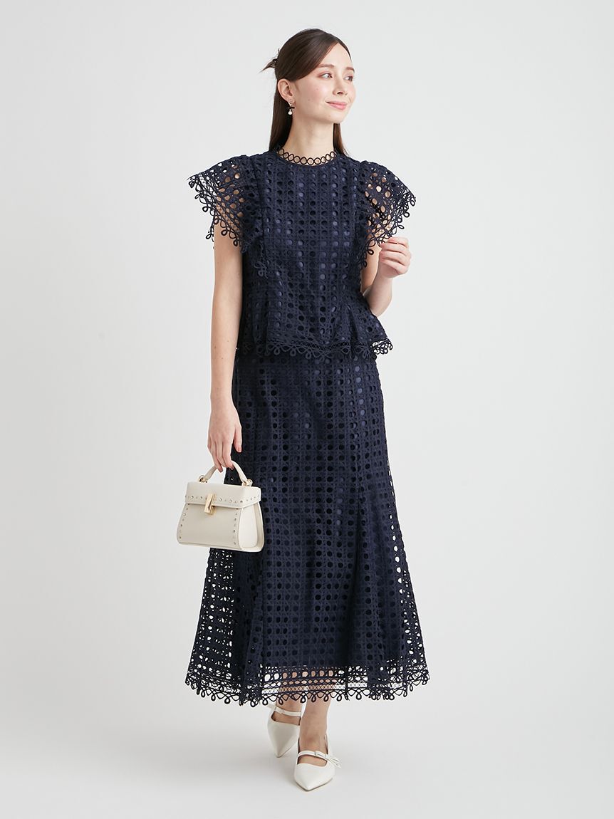 CELFORD「【セットアップ対応】ジオメトリックパターンレースブラウス」|シャツ・ブラウス|