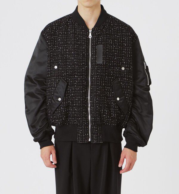  「モノトーンツイードコンビMA-1」|ブルゾン・スタジャン|