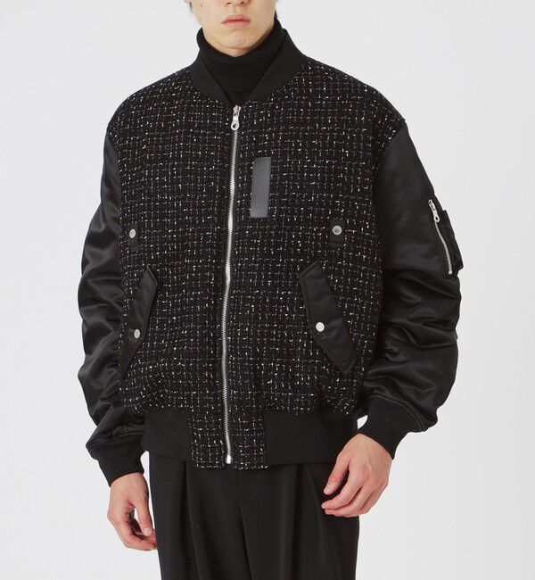  「モノトーンツイードコンビMA-1」|ブルゾン・スタジャン|