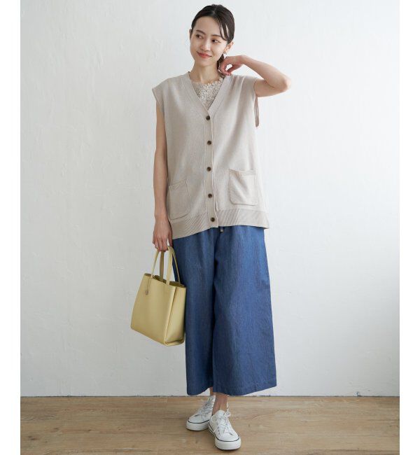 ikka「麻混ベルト付きワイドパンツ」|その他|