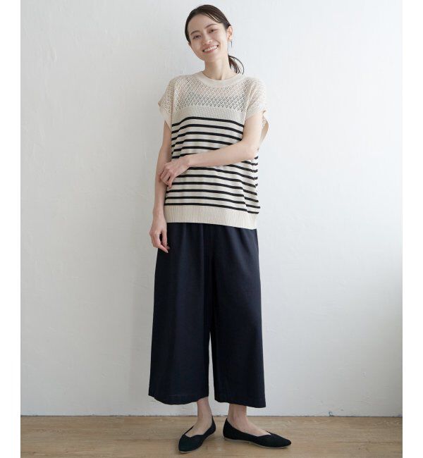 ikka「麻混ベルト付きワイドパンツ」|その他|