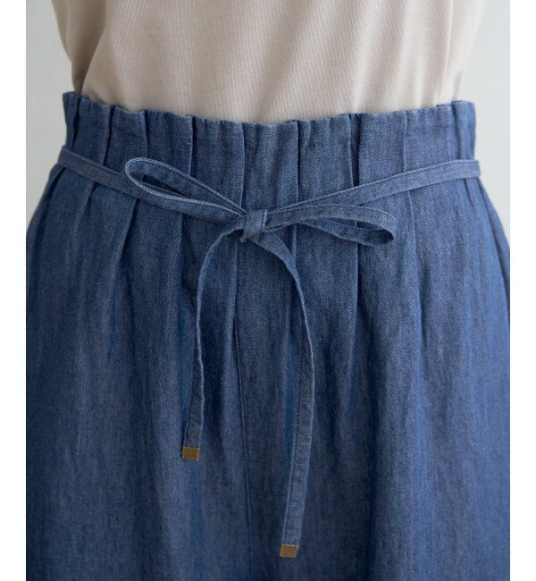 ikka「麻混ベルト付きワイドパンツ」|その他|