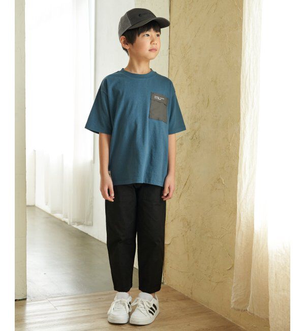 ikka kids「異素材ポケロゴプリントT（120~160cm）」|Tシャツ・カットソー|