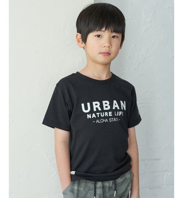 ikka kids「【親子おそろい】URBAN NATURE LIFE アーバンネイチャーライフ フロッキープリントT（120~160cm）」|Tシャツ・カットソー|ブラック