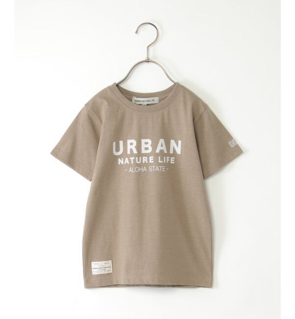 ikka kids「【親子おそろい】URBAN NATURE LIFE アーバンネイチャーライフ フロッキープリントT（120~160cm）」|Tシャツ・カットソー|ベージュ
