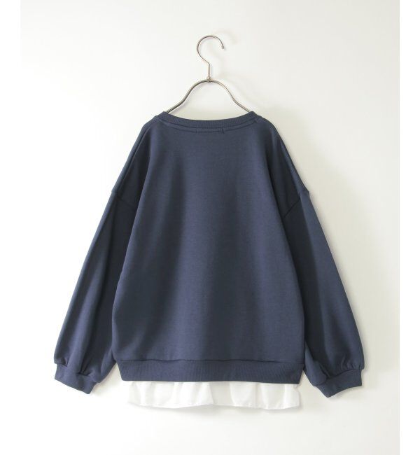 ikka kids「【親子コーデ】裾シフォン箔ロゴプルオーバー（120~160cm）」|Tシャツ・カットソー|