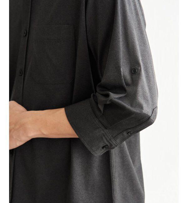 ikka「冷感鹿の子袖2wayスイスカラーシャツ」|シャツ・ブラウス|