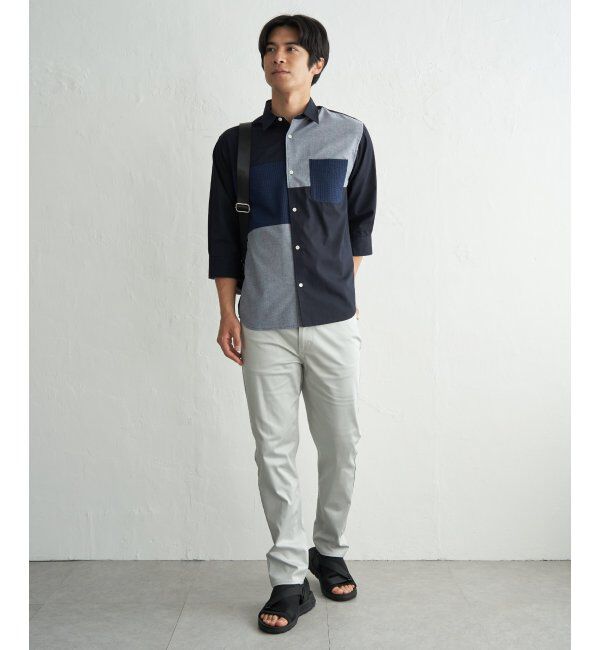 ikka「7分袖冷感ブロックスシャツ」|シャツ・ブラウス|