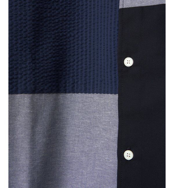 ikka「7分袖冷感ブロックスシャツ」|シャツ・ブラウス|