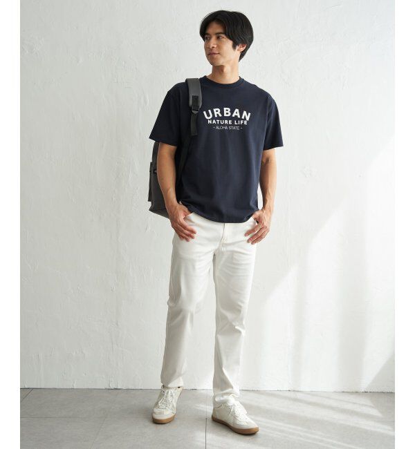 ikka「URBAN NATURE LIFE アーバンネイチャーライフ 鹿の子フロッキープリントTシャツ」|Tシャツ・カットソー|