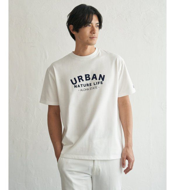 ikka「URBAN NATURE LIFE アーバンネイチャーライフ 鹿の子フロッキープリントTシャツ」|Tシャツ・カットソー|