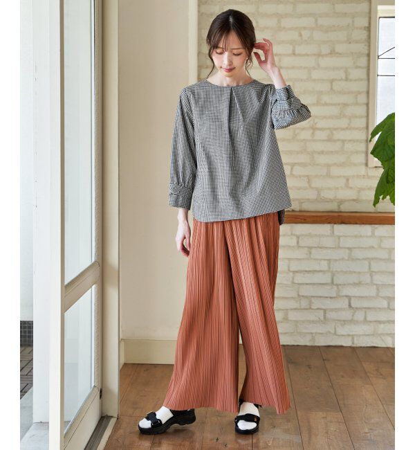 ikka「さらっとプリーツワイドパンツ」|その他|