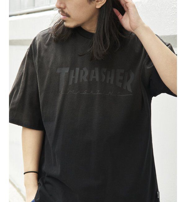 VENCE share style「THRASHER スラッシャー ヴィンテージダメージTシャツ」|Tシャツ・カットソー|ブラック