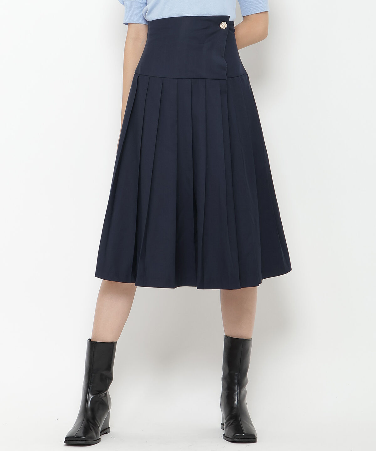 REDYAZEL「ロースイッチングプリーツスカート」|フレア|