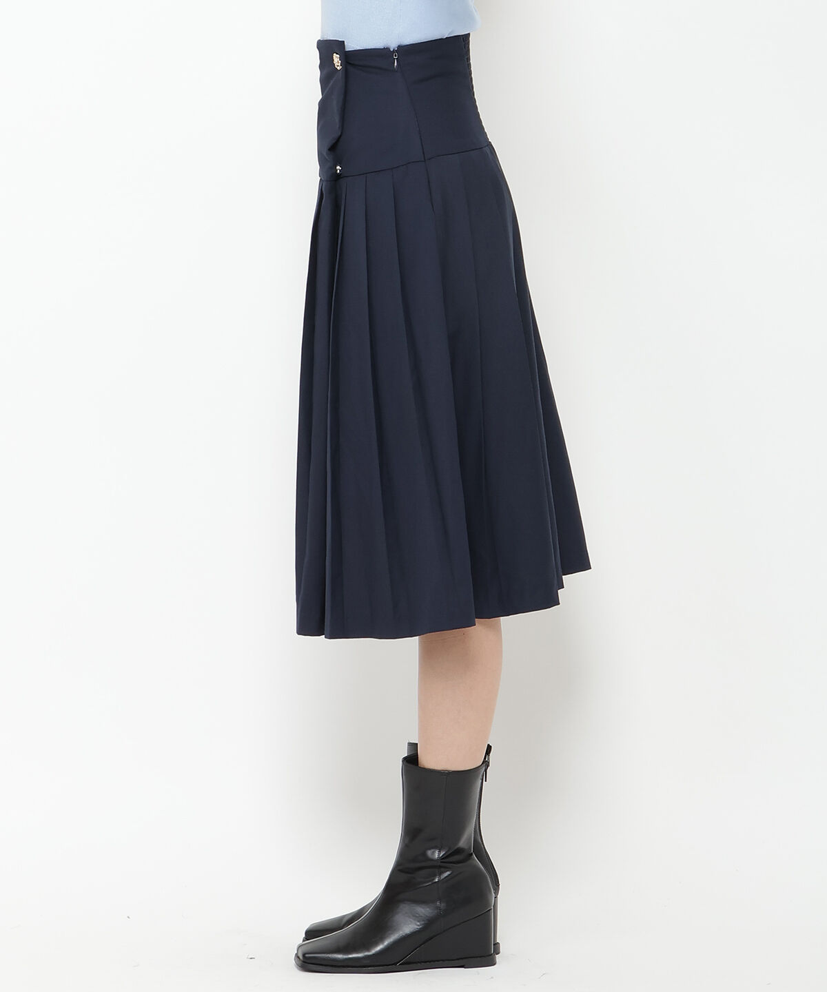 REDYAZEL「ロースイッチングプリーツスカート」|フレア|