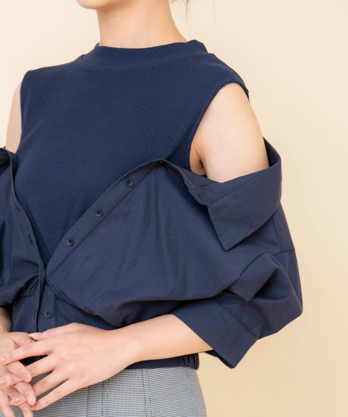 REDYAZEL「シャツレイヤードトップス」|Tシャツ・カットソー|