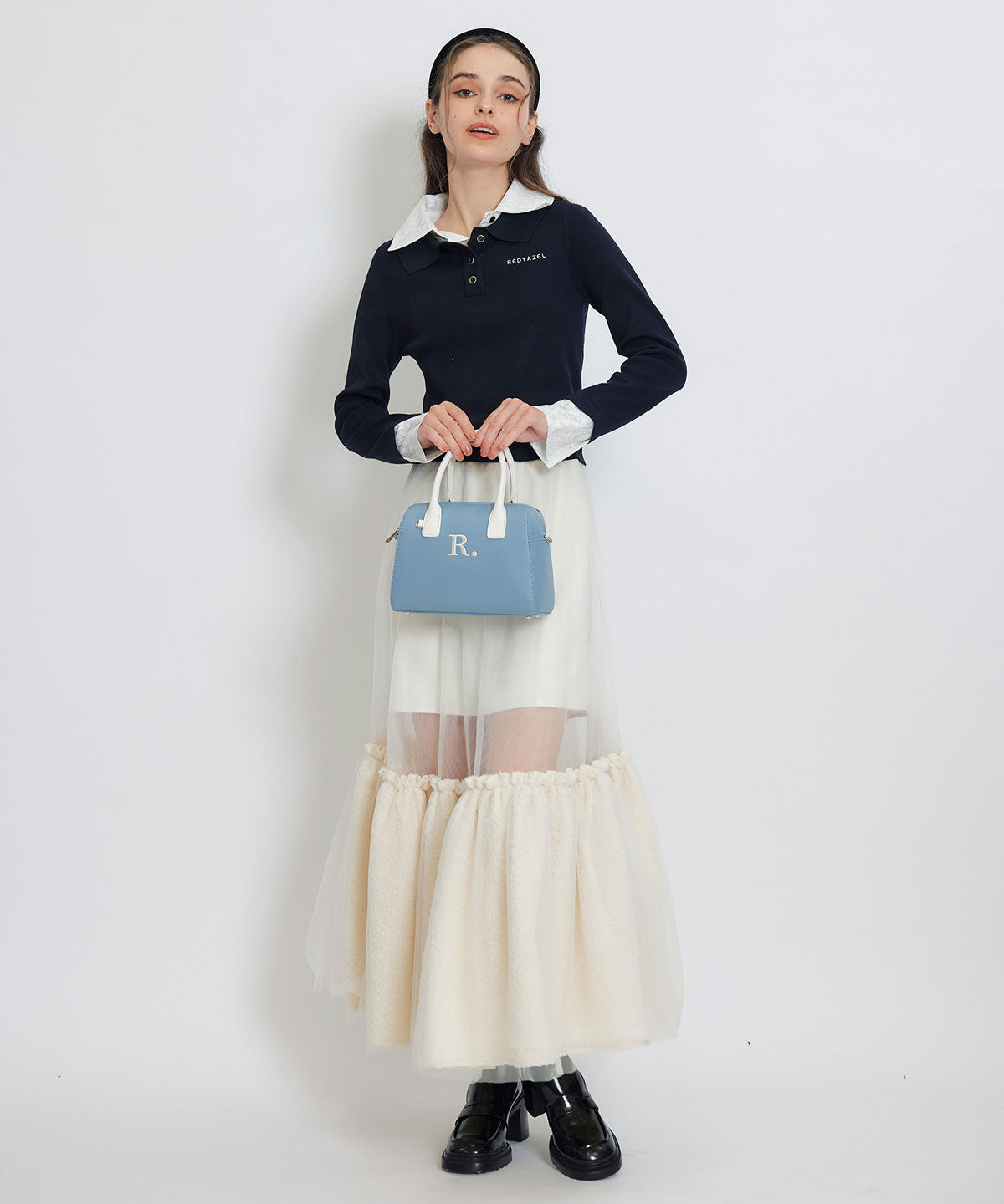 REDYAZEL「ボリュームシアーチュールフレアロングスカート」|フレア|