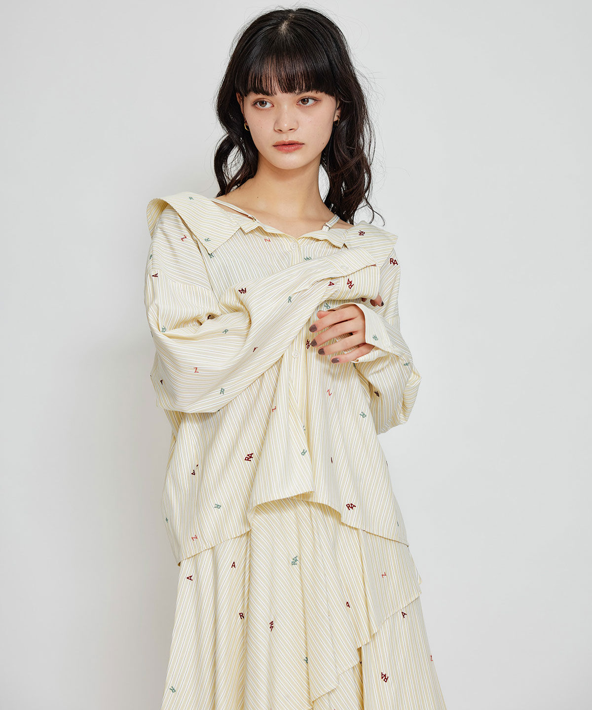 REDYAZEL「REDYAZELアルファベットロゴ刺繍2WAYシャツブラウス」|シャツ・ブラウス|