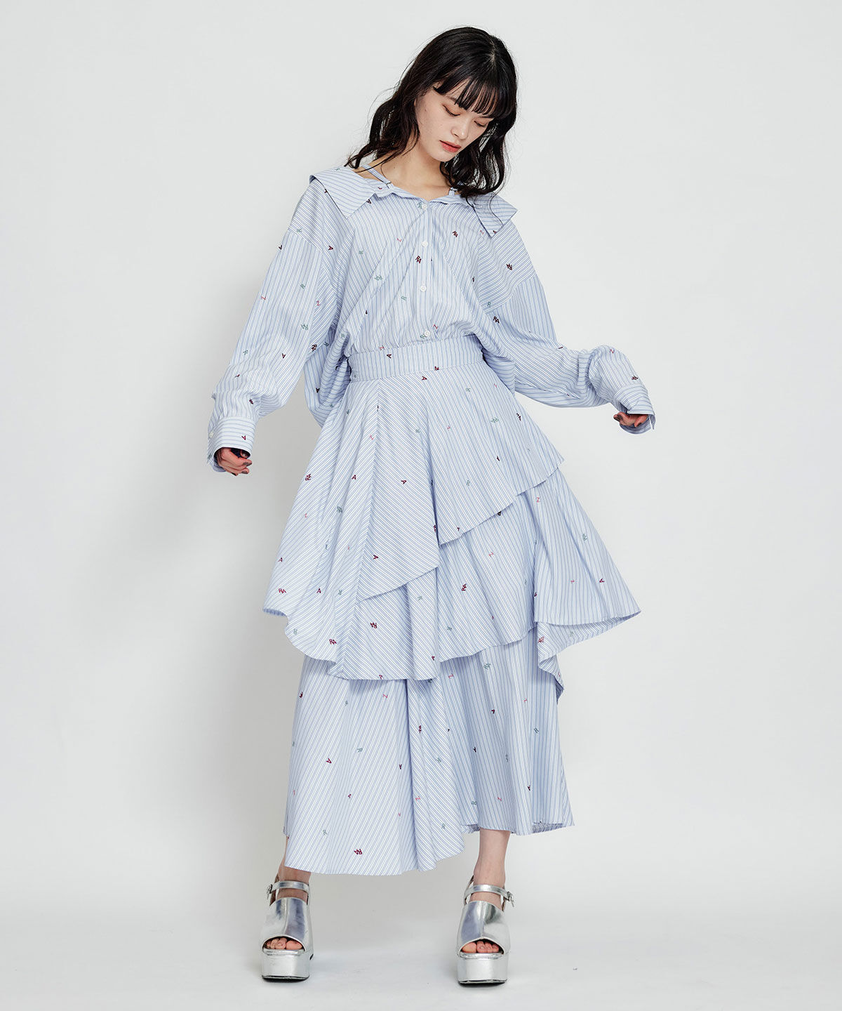 REDYAZEL「REDYAZELアルファベットロゴ刺繍2WAYシャツブラウス」|シャツ・ブラウス|