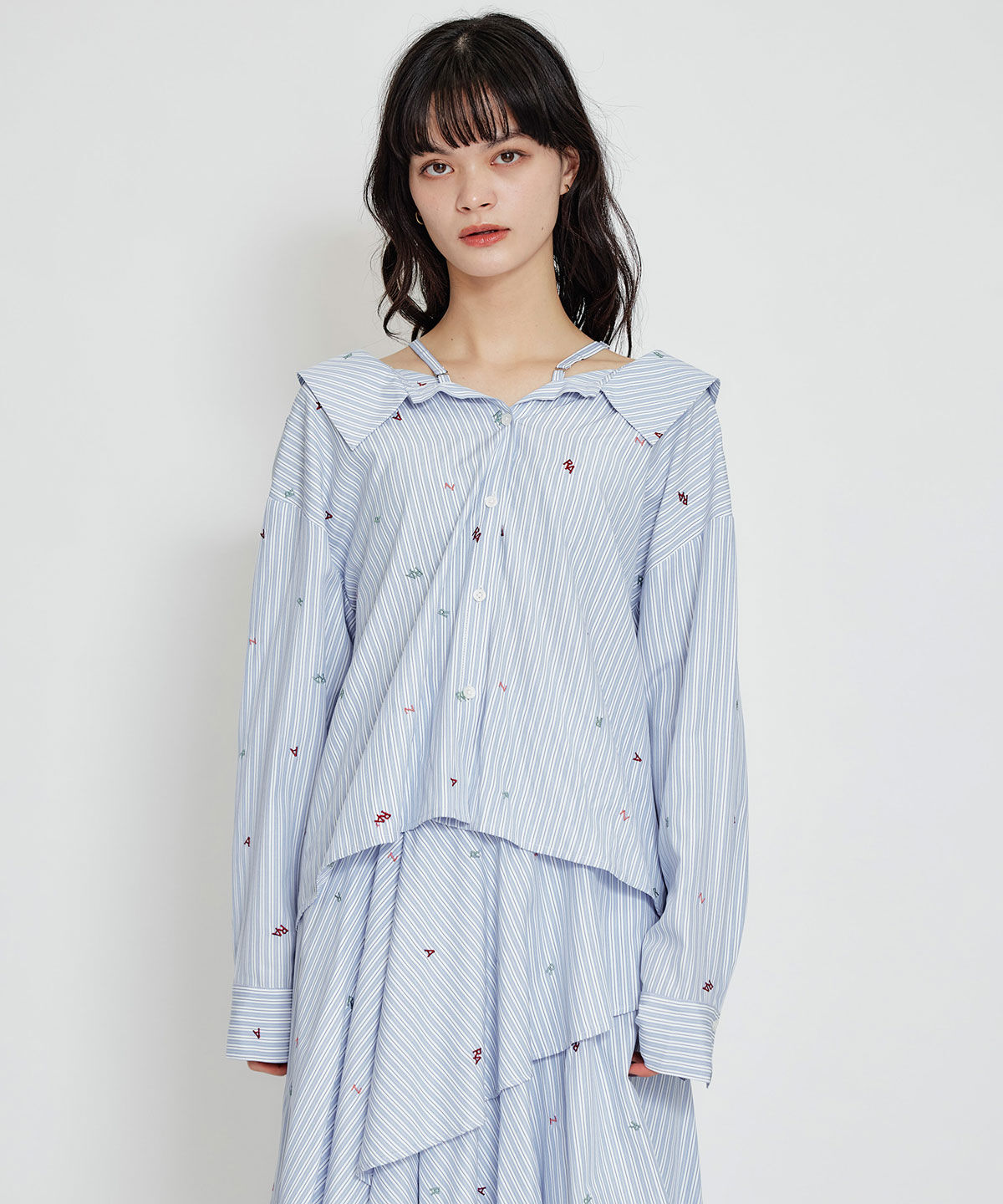 REDYAZEL「REDYAZELアルファベットロゴ刺繍2WAYシャツブラウス」|シャツ・ブラウス|