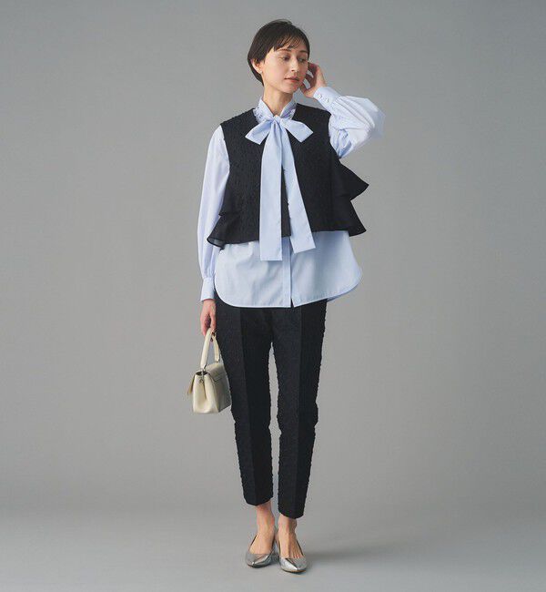 UNITED ARROWS「フラワー カットジャガード テーパードパンツ」|スラックス|