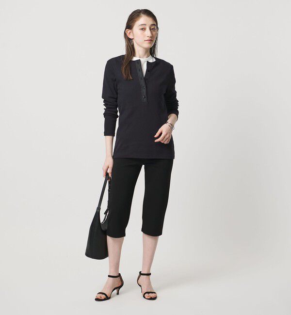 UNITED ARROWS「コットン フライス ヘンリーネック ロング Tシャツ」|Tシャツ・カットソー|