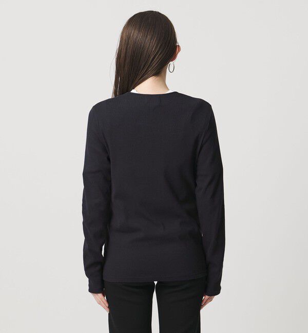 UNITED ARROWS「コットン フライス ヘンリーネック ロング Tシャツ」|Tシャツ・カットソー|