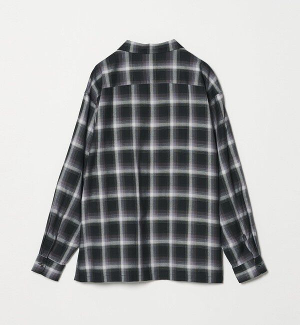 MONKEY TIME「コットン レーヨン オンブレ チェック オープンカラー シャツ」|シャツ・ブラウス|