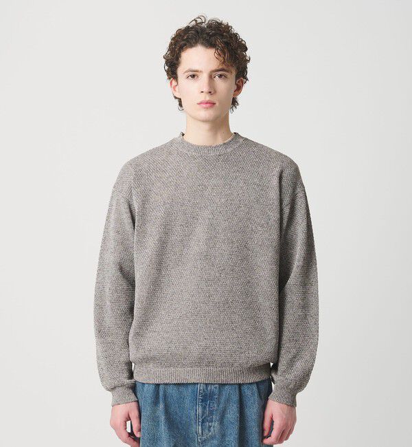 BEAUTY&YOUTH UNITED ARROWS「リネンブレンド メランジ クルーネック ニット ウォッシャブル」|ニット・セーター|