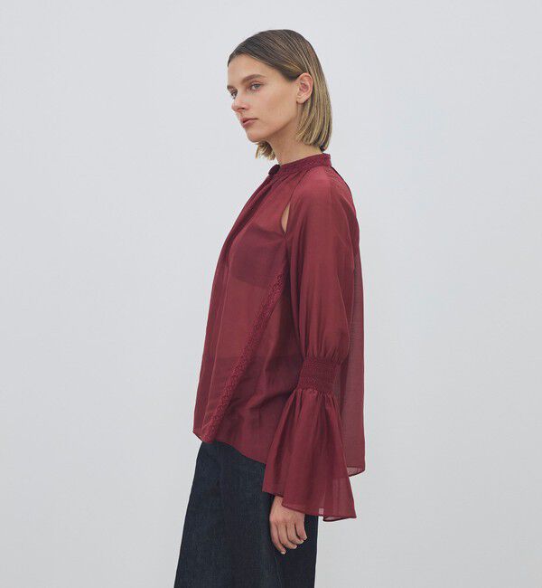 DES PRES「コットンシルクローン ラグランスリットブラウス」|シャツ・ブラウス|