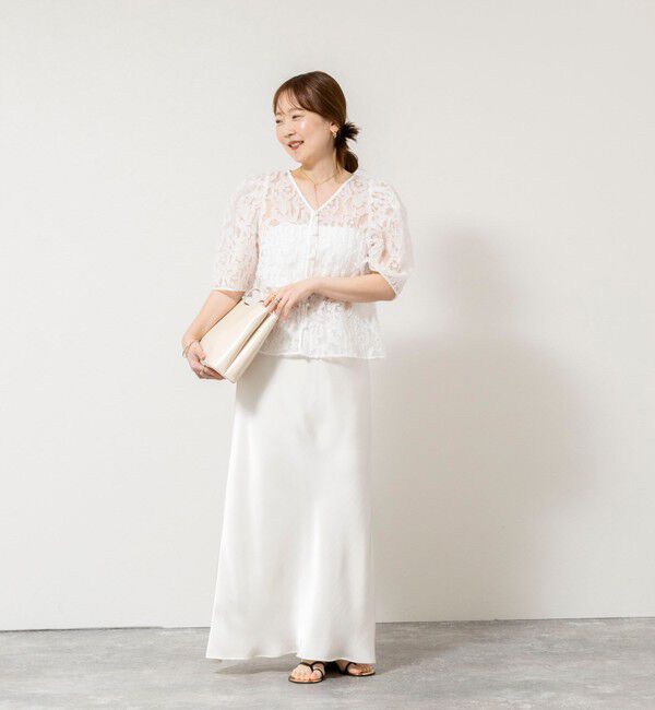NOLLEY'S sophi「ウォッシャブルワッシャーオーガンジーカットジャガードブラウス」|シャツ・ブラウス|