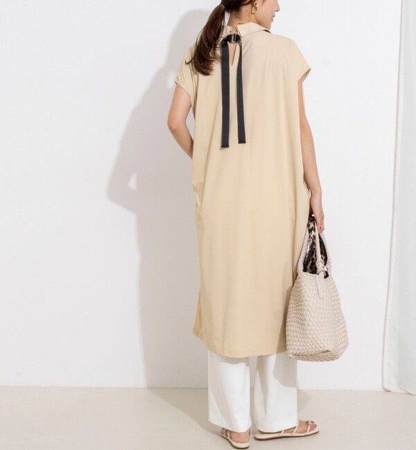 NOLLEY'S「ウォッシャブル襟付きコクーンワンピース」|ワンピース|ベージュ