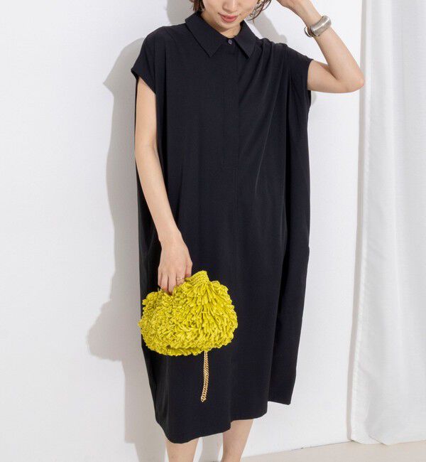 NOLLEY'S「ウォッシャブル襟付きコクーンワンピース」|ワンピース|ブラック