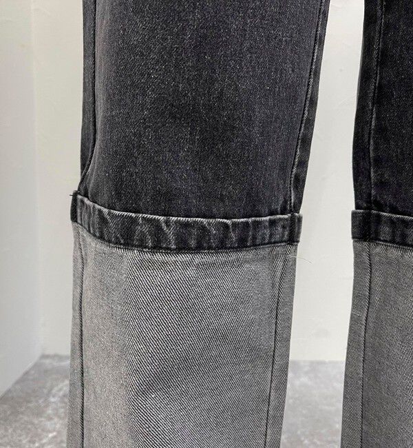 fredy emue「ロングロールアップデニムパンツ」|デニム|