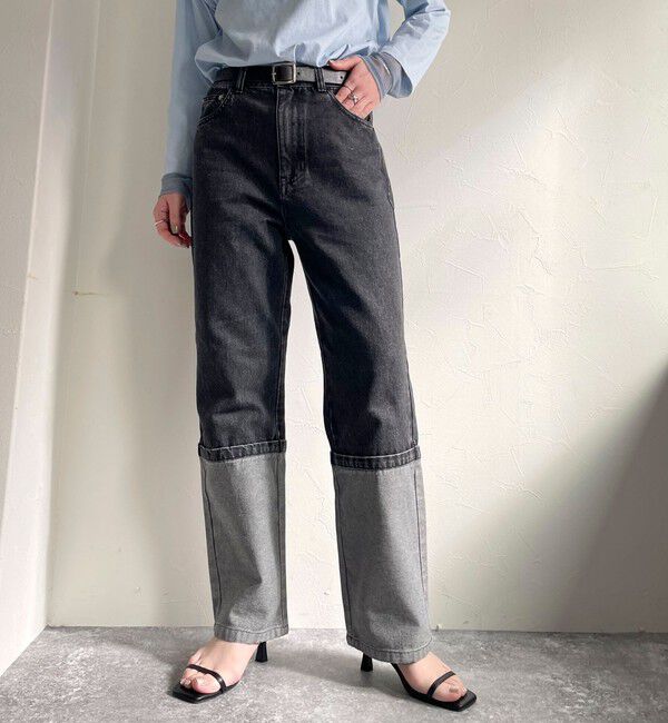 fredy emue「ロングロールアップデニムパンツ」|デニム|