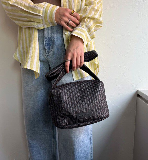 fredy emue「【HELOYSE/エロイーズ】フェイクラフィアリボンポーチバッグ」|ハンドバッグ|