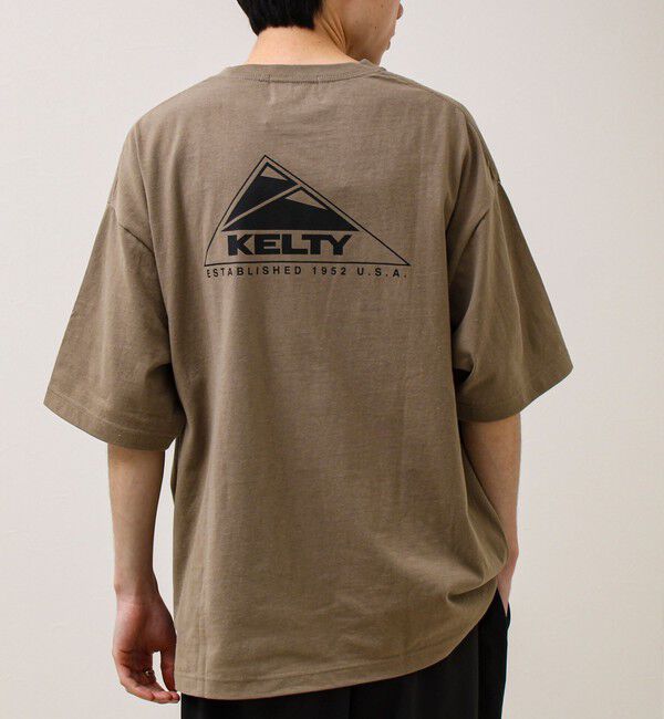 GLOSTER「【KELTY&times;GLOSTER】別注 バックロゴプリントT」|Tシャツ・カットソー|グレイッシュベージュ
