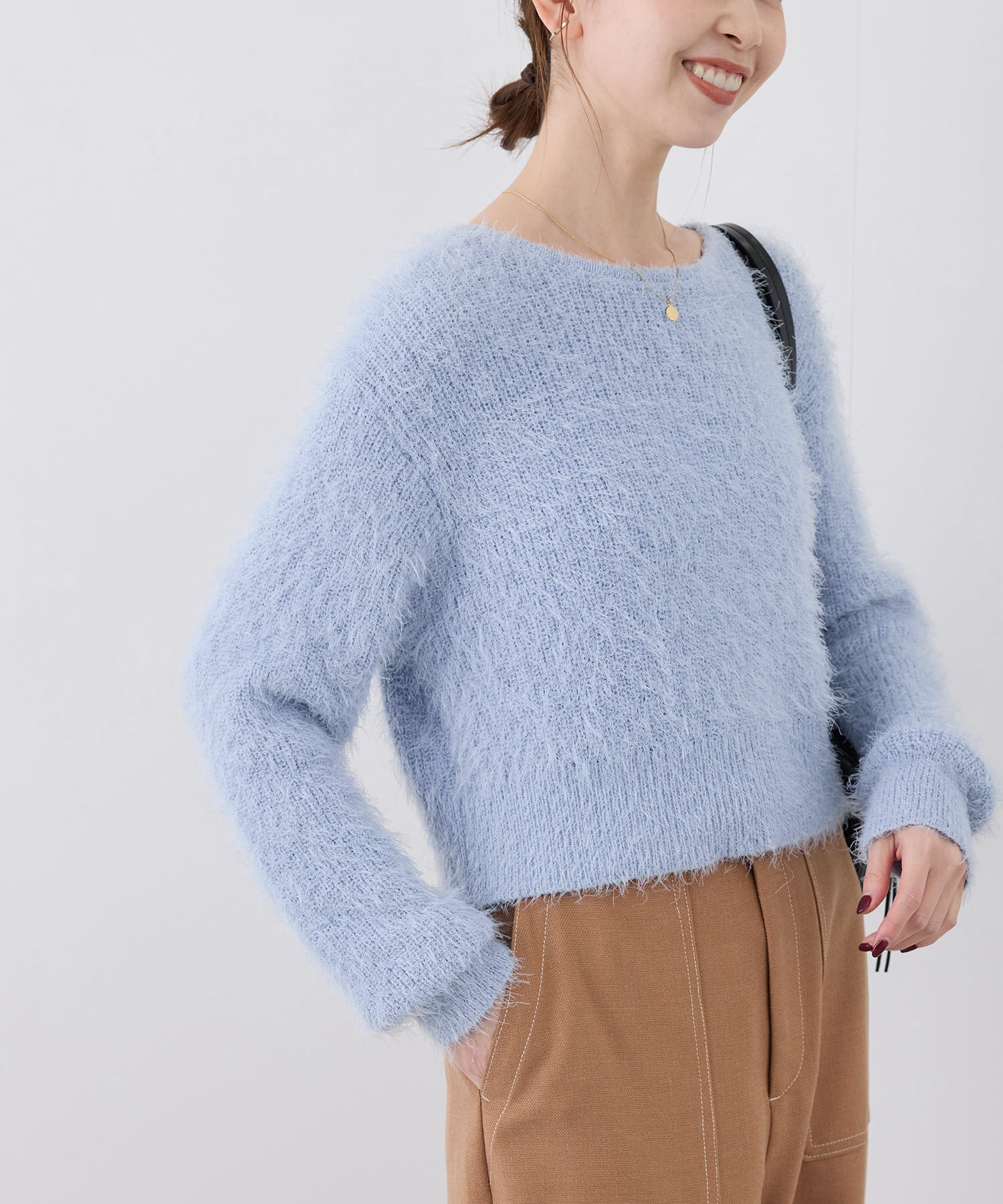 Rope&rsquo;Picnic「シャギーニットショート丈プルオーバー」|ニット・セーター|