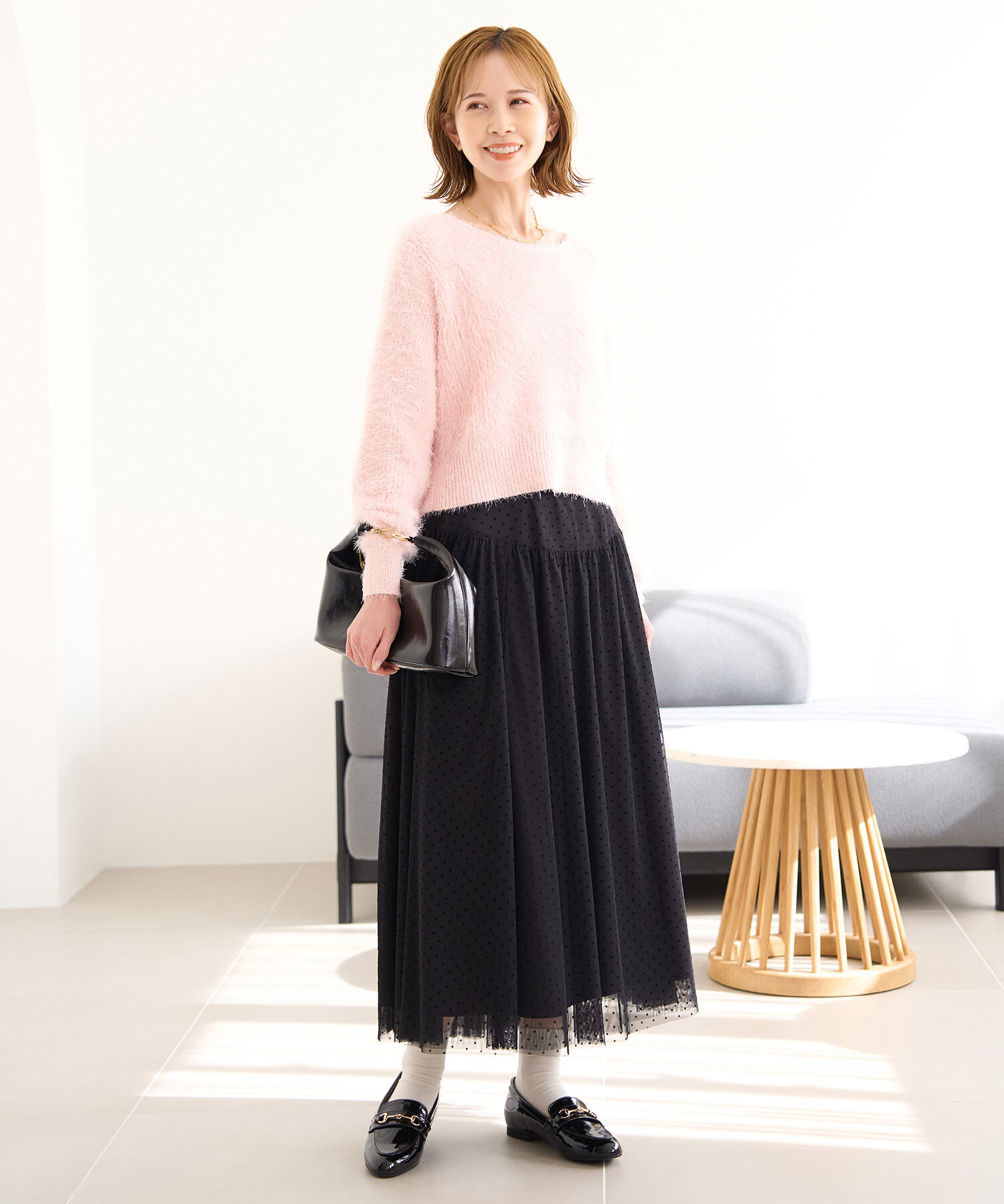 Rope&rsquo;Picnic「シャギーニットショート丈プルオーバー」|ニット・セーター|