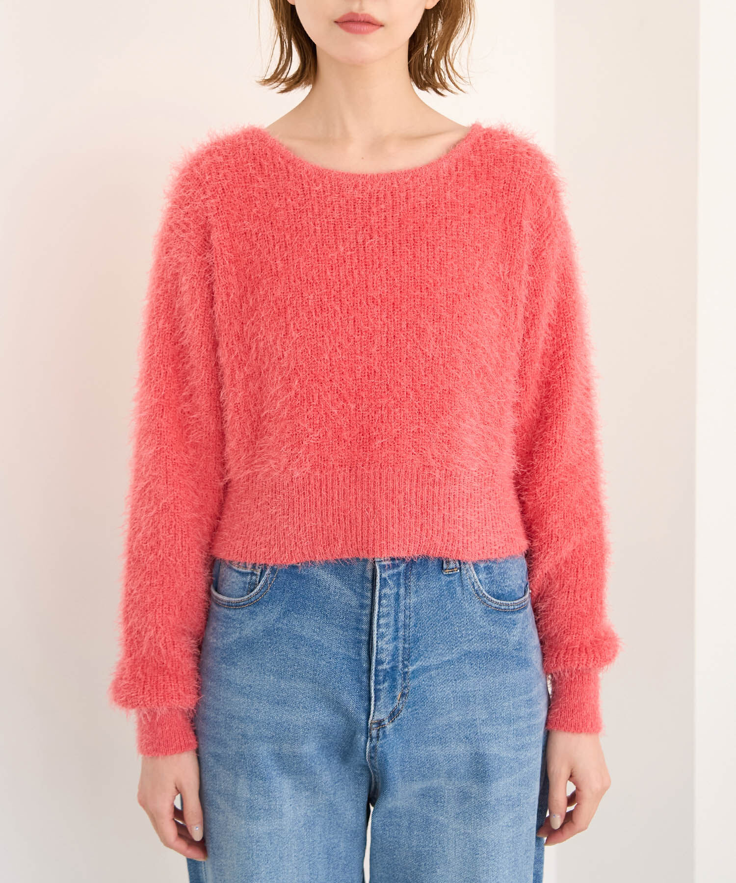 Rope&rsquo;Picnic「シャギーニットショート丈プルオーバー」|ニット・セーター|