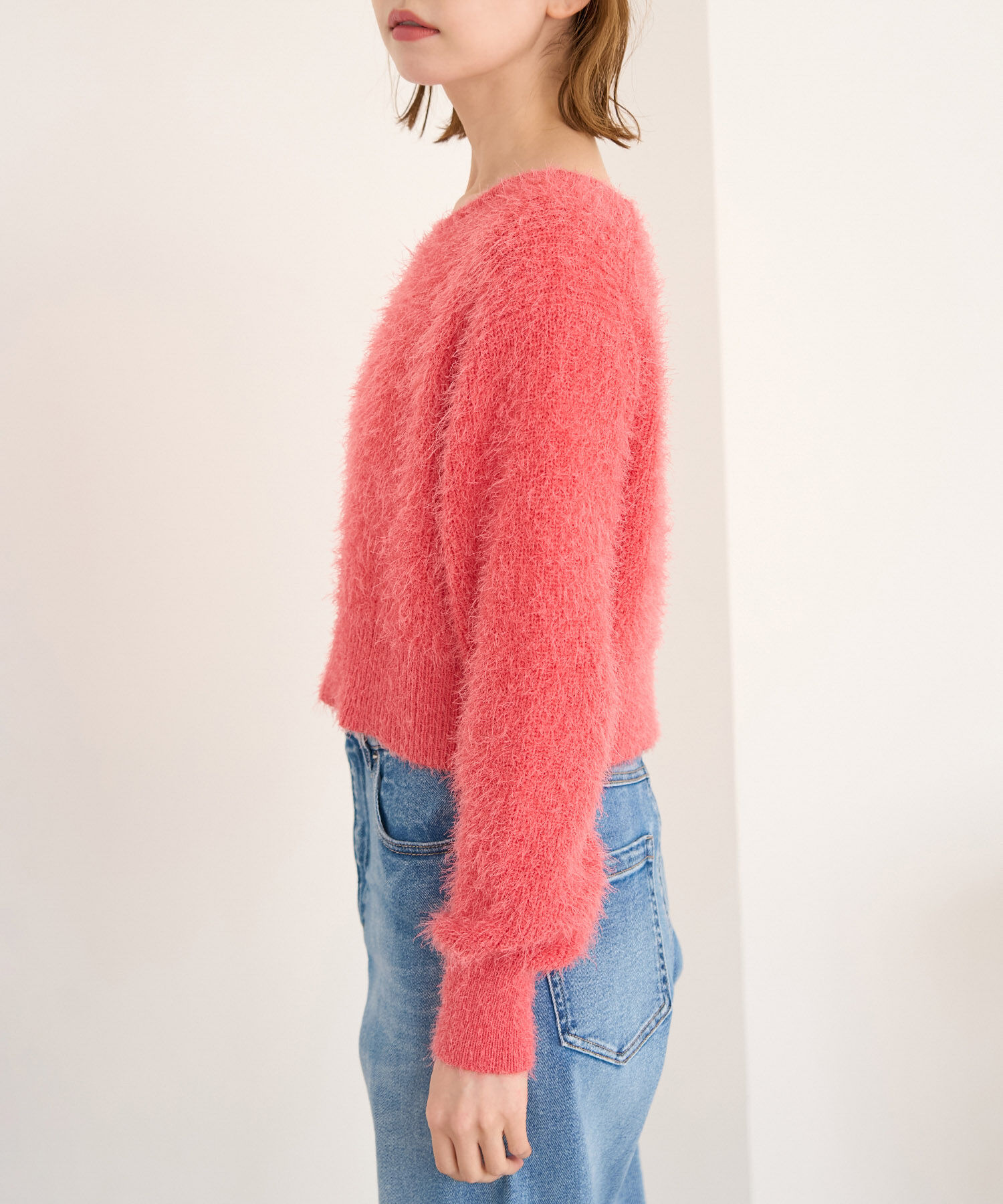 Rope&rsquo;Picnic「シャギーニットショート丈プルオーバー」|ニット・セーター|