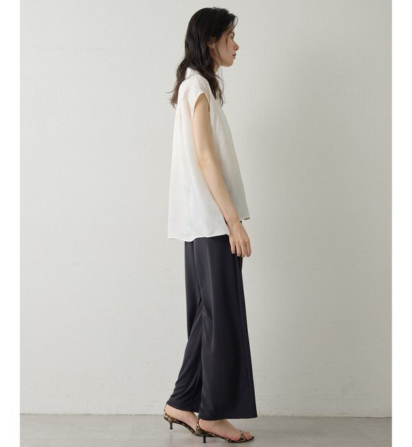 Drawing Numbers「【Drawing Numbers】キュプラノースリーブスリットブラウス」|シャツ・ブラウス|