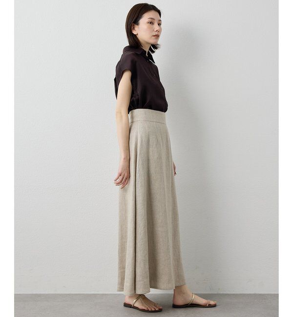 Drawing Numbers「【Drawing Numbers】キュプラノースリーブスリットブラウス」|シャツ・ブラウス|