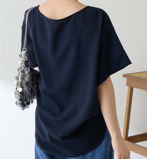  「【袖をアレンジできる】袖アレンジジョーゼットロゴTシャツ」|Tシャツ・カットソー|