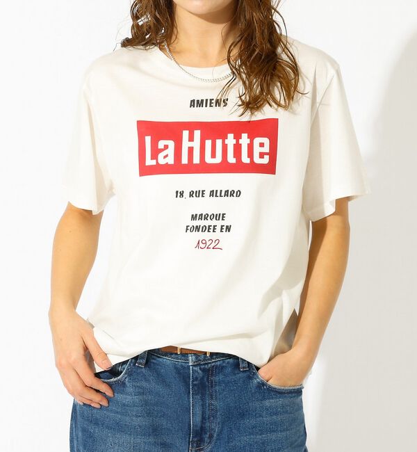 Rouge vif「【La Hutte / ラ ユット】ロゴTシャツ / プリントTシャツ / 半袖」|Tシャツ・カットソー|ホワイト系その他1