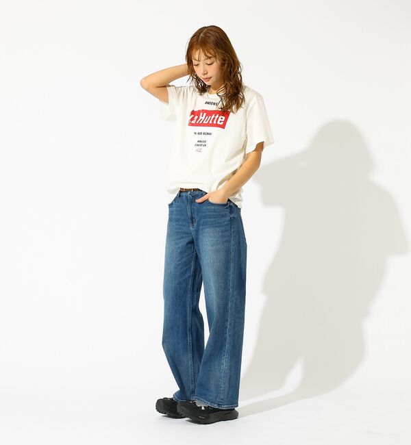 Rouge vif「【La Hutte / ラ ユット】ロゴTシャツ / プリントTシャツ / 半袖」|Tシャツ・カットソー|