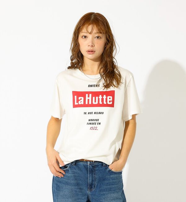 Rouge vif「【La Hutte / ラ ユット】ロゴTシャツ / プリントTシャツ / 半袖」|Tシャツ・カットソー|